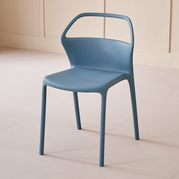 Contemporary Scandinavian Square Plastic Stackable Dining Chair Backrest For Dining Room - Image 13