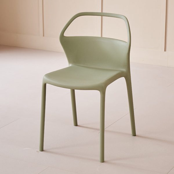 Contemporary Scandinavian Square Plastic Stackable Dining Chair Backrest For Dining Room - Image 14