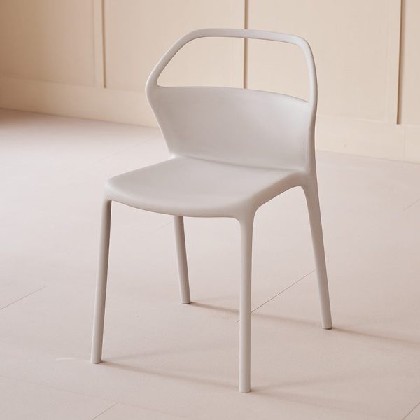 Contemporary Scandinavian Square Plastic Stackable Dining Chair Backrest For Dining Room - Image 15