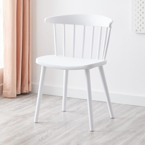 Modern Mid-Century Curved Plastic Dining Chair Open Back For Dining Room - Image 7