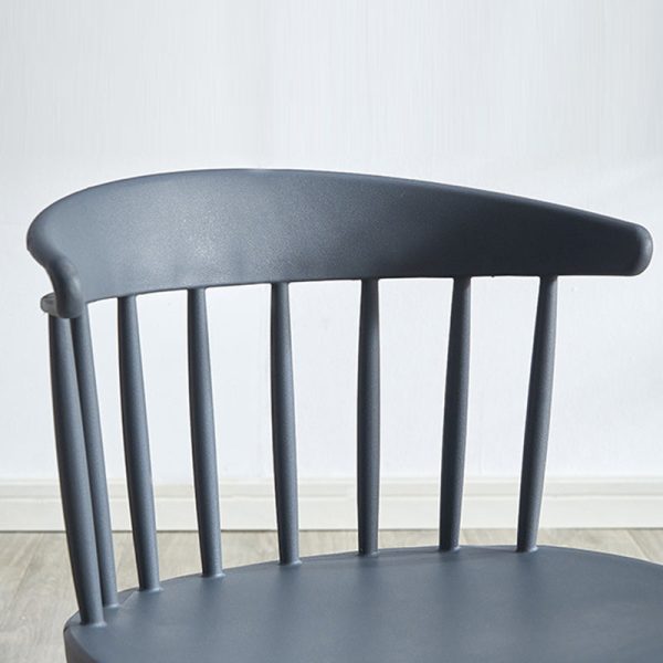 Modern Mid-Century Curved Plastic Dining Chair Open Back For Dining Room - Image 6