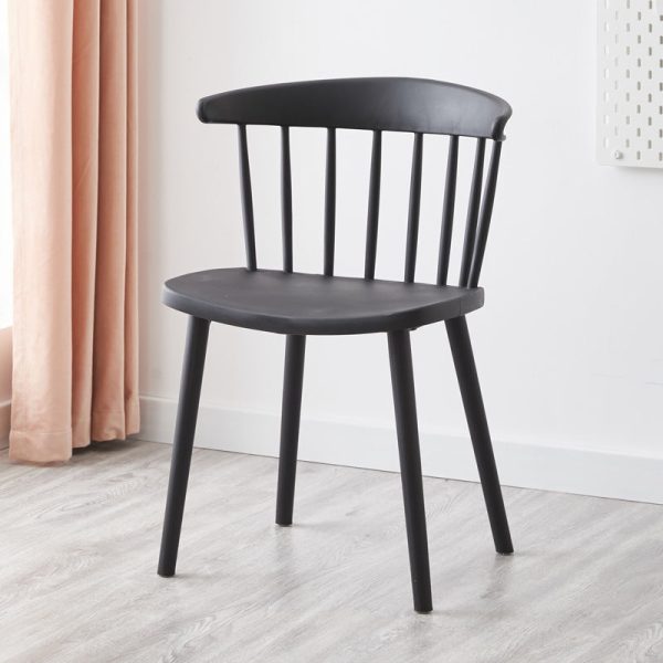 Modern Mid-Century Curved Plastic Dining Chair Open Back For Dining Room - Image 8