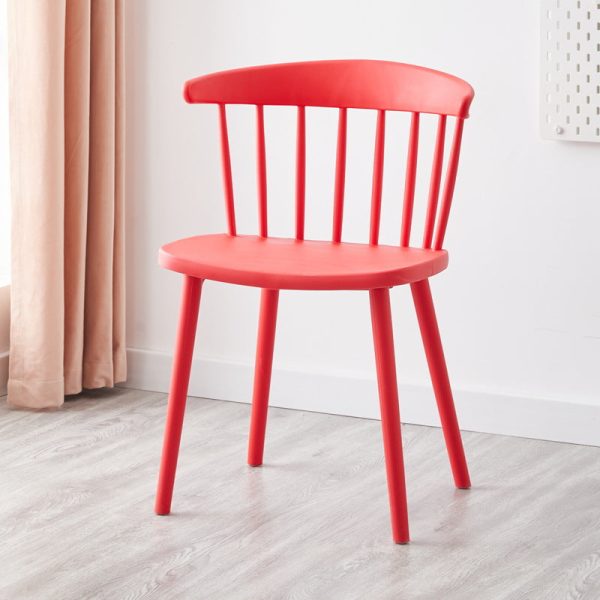 Modern Mid-Century Curved Plastic Dining Chair Open Back For Dining Room - Image 9