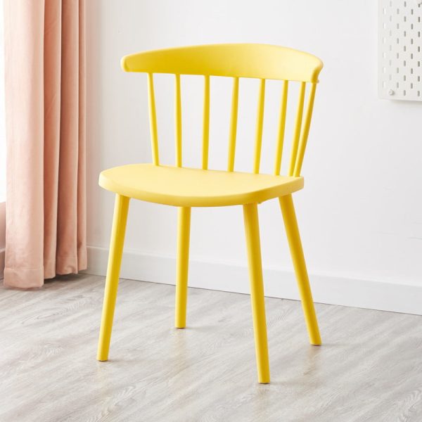 Modern Mid-Century Curved Plastic Dining Chair Open Back For Dining Room - Image 10