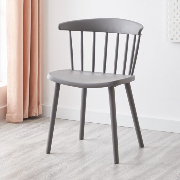 Modern Mid-Century Curved Plastic Dining Chair Open Back For Dining Room - Image 11