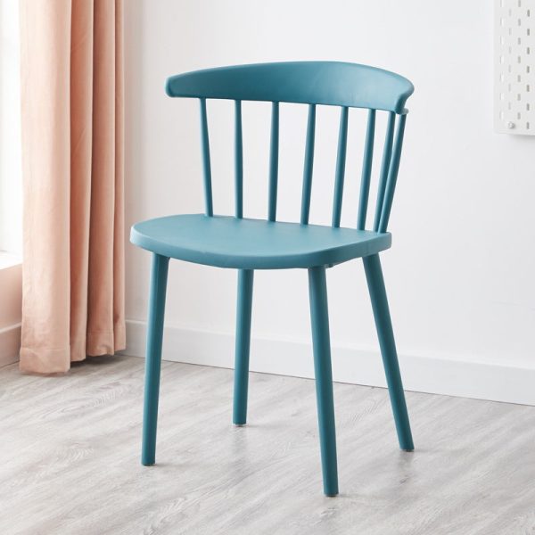 Modern Mid-Century Curved Plastic Dining Chair Open Back For Dining Room - Image 12
