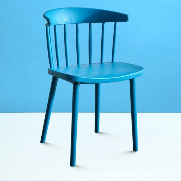 Modern Mid-Century Curved Plastic Dining Chair Open Back For Dining Room - Image 18