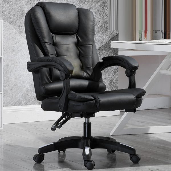Modern Minimalist Rectangular Square Rotatable Liftable Leather Steel Nylon Wood Massage Desk Chair Backrest Armrest For Home Office - Image 9
