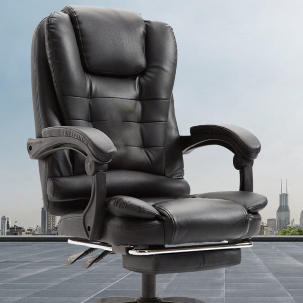 Modern Minimalist Rectangular Square Rotatable Liftable Leather Steel Nylon Wood Massage Desk Chair Backrest Armrest For Home Office - Image 3