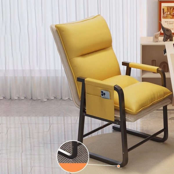 Contemporary Scandinavian Rectangular Square Storage Bag Metal Waterproof Fabric Adjustable Backrest Accent Chair Backrest Armrest For Living Room - Image 10