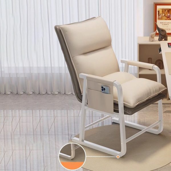 Contemporary Scandinavian Rectangular Square Storage Bag Metal Waterproof Fabric Adjustable Backrest Accent Chair Backrest Armrest For Living Room - Image 12