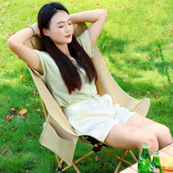 Modern Minimalist Portable Foldable Rectangular Steel Fabric Chair Backrest For Outdoor - Image 13