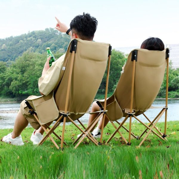 Modern Minimalist Portable Foldable Rectangular Steel Fabric Chair Backrest For Outdoor - Image 2