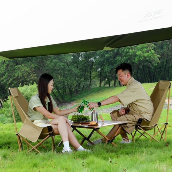 Modern Minimalist Portable Foldable Rectangular Steel Fabric Chair Backrest For Outdoor - Image 12