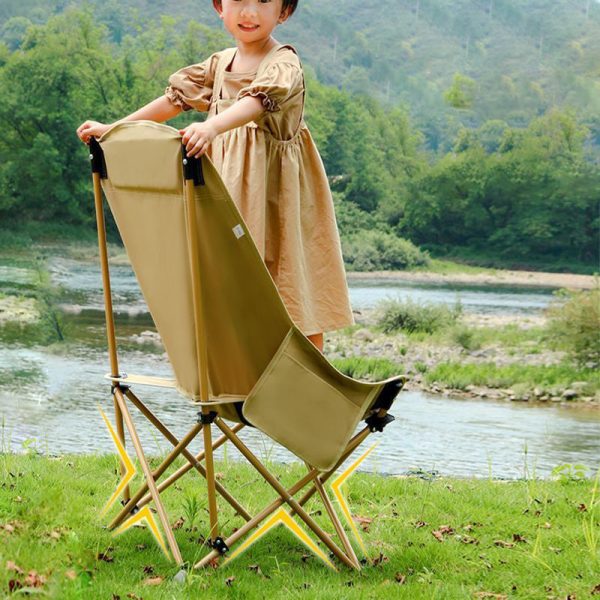 Modern Minimalist Portable Foldable Rectangular Steel Fabric Chair Backrest For Outdoor - Image 7