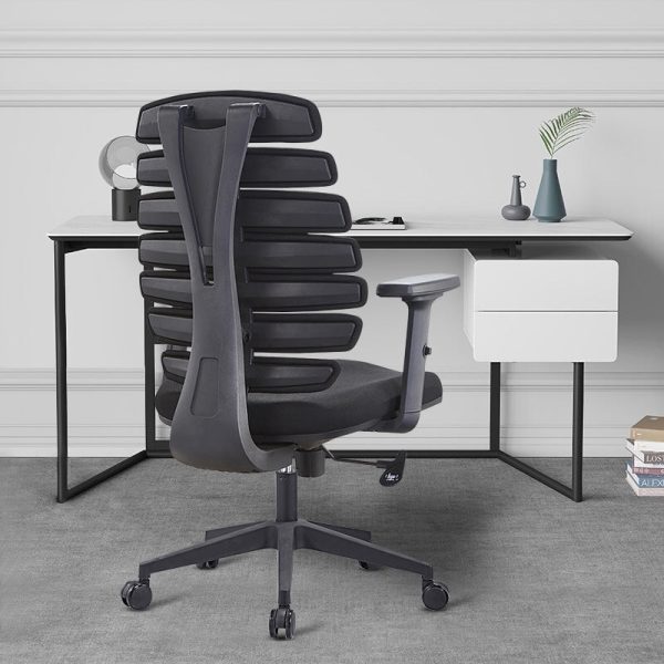 Modern Minimalist Liftable Swivel Fishbone Rectangular Plastic Fabric Desk Chair Backrest Armrest For Home Office - Image 2