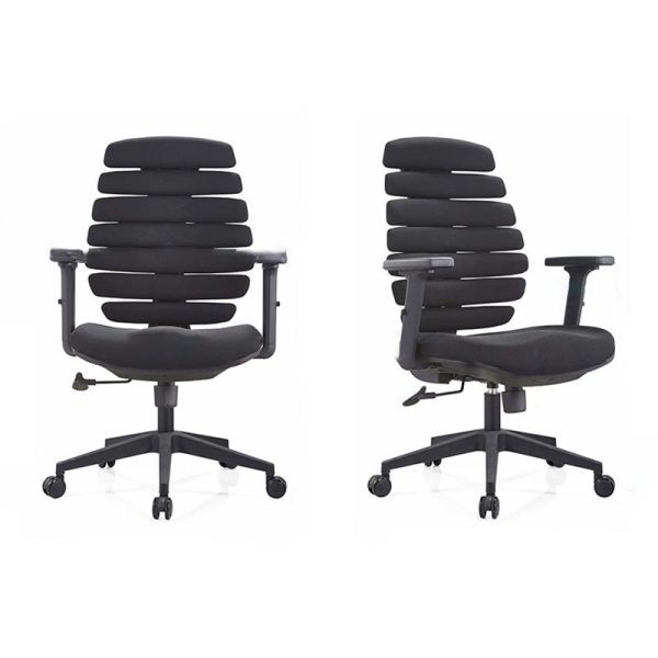 Modern Minimalist Liftable Swivel Fishbone Rectangular Plastic Fabric Desk Chair Backrest Armrest For Home Office - Image 3