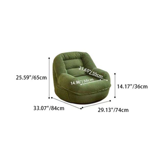 Contemporary Scandinavian Square Tatami Corduroy Fabric Accent Chair Backrest For Living Room - Image 4