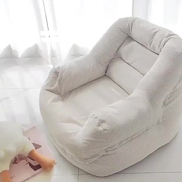 Contemporary Scandinavian Square Tatami Corduroy Fabric Accent Chair Backrest For Living Room - Image 15