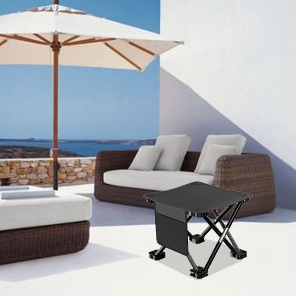 Modern Minimalist Portable Foldable Square Steel Alloy Fabric Chair For Outdoor - Image 2