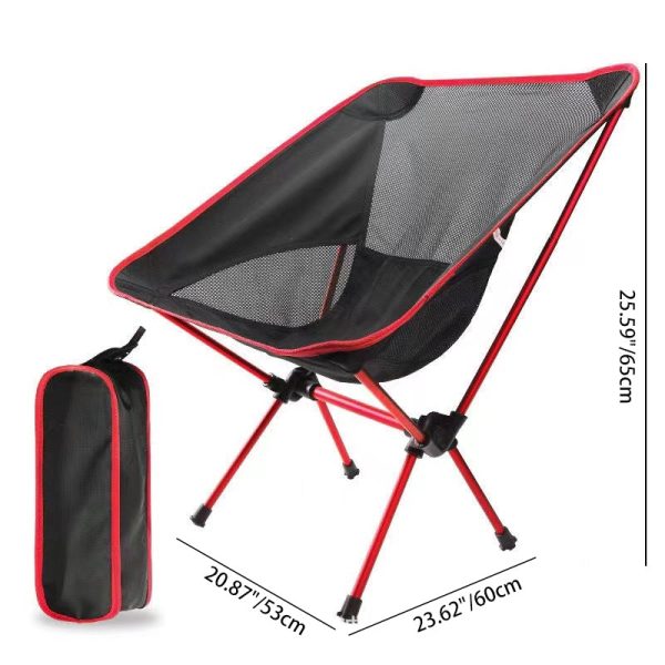 Modern Minimalist Portable Foldable Moon Arc Aluminum Oxford Fabric Chair Backrest For Outdoor - Image 3
