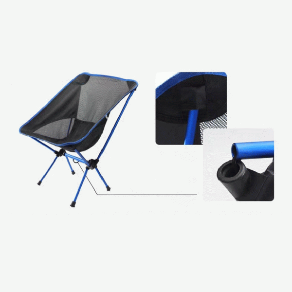 Modern Minimalist Portable Foldable Moon Arc Aluminum Oxford Fabric Chair Backrest For Outdoor - Image 6