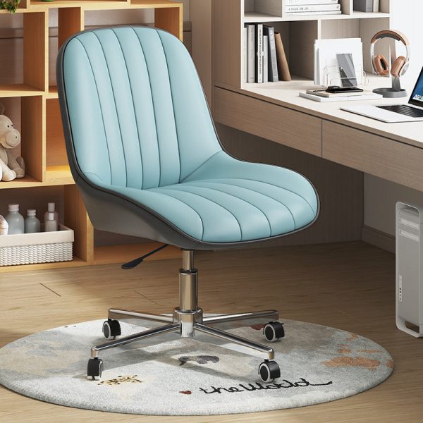 Modern Minimalist Square Steel Leather Desk Chair Backrest For Home Office - Image 12
