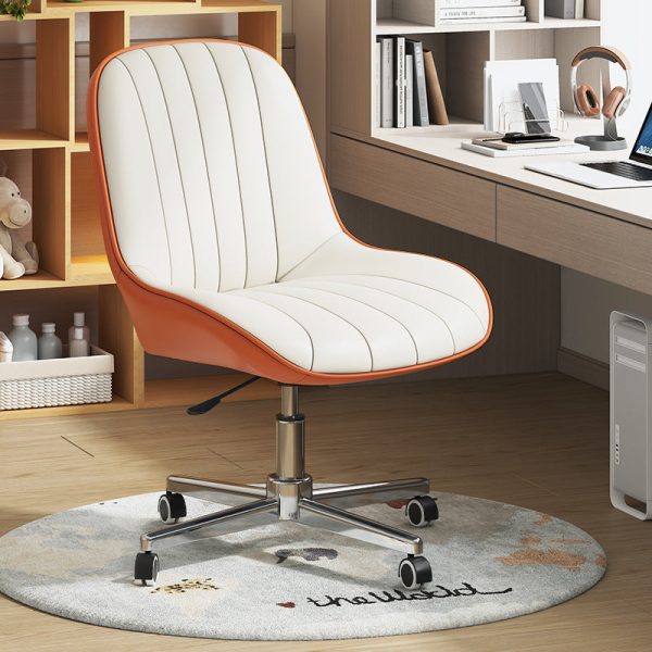 Modern Minimalist Square Steel Leather Desk Chair Backrest For Home Office - Image 14