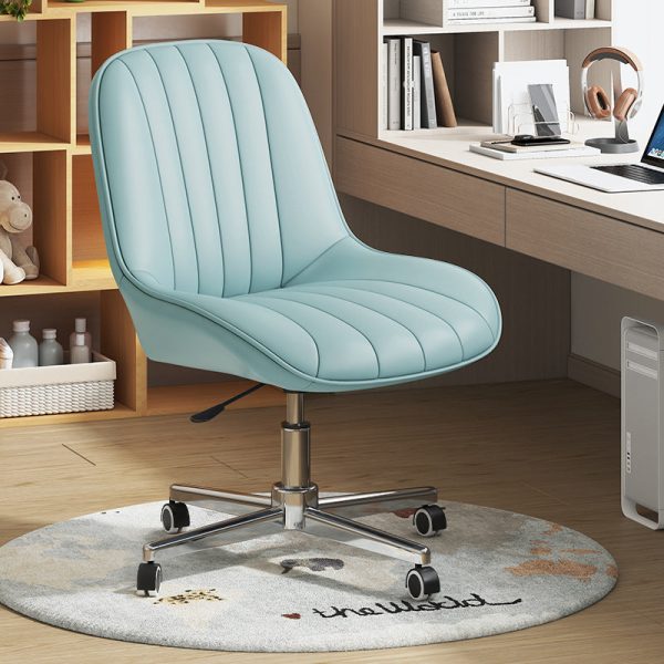Modern Minimalist Square Steel Leather Desk Chair Backrest For Home Office - Image 2