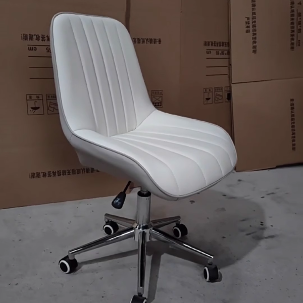 Modern Minimalist Square Steel Leather Desk Chair Backrest For Home Office - Image 19