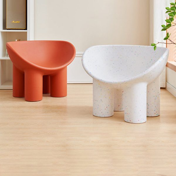 Contemporary Creative Elephant Leg Shape Adult Children Round Curved Plastic Chair Backrest Armrest For Living Room - Image 41
