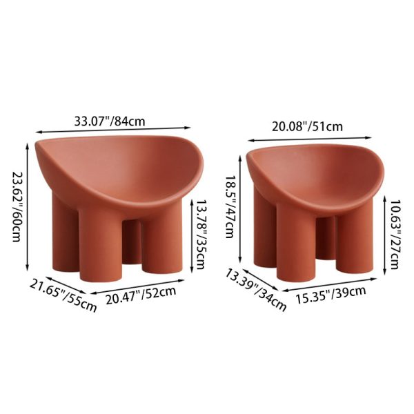 Contemporary Creative Elephant Leg Shape Adult Children Round Curved Plastic Chair Backrest Armrest For Living Room - Image 4