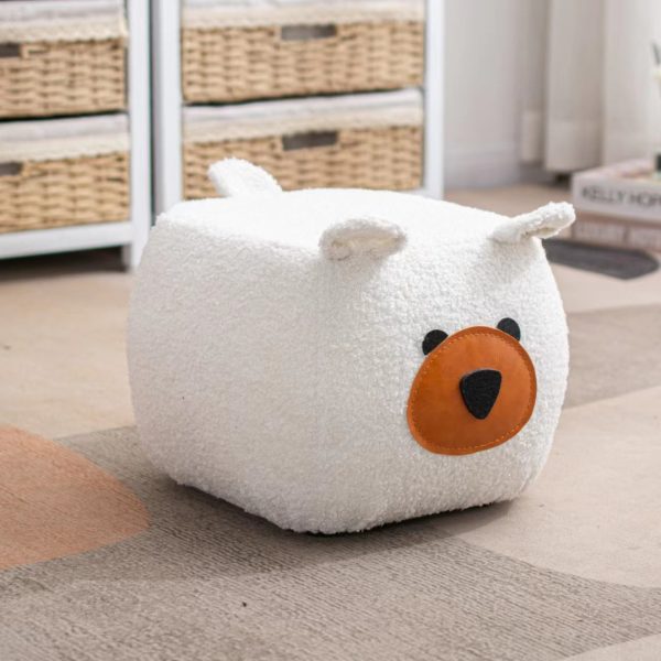 Contemporary Creative Cute Cartoon Kids Animal Oval Teddy Velvet Chair For Living Room - Image 10