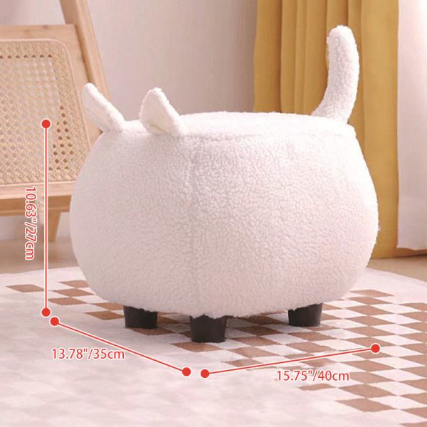 Contemporary Creative Cute Cartoon Kids Animal Oval Teddy Velvet Chair For Living Room - Image 5