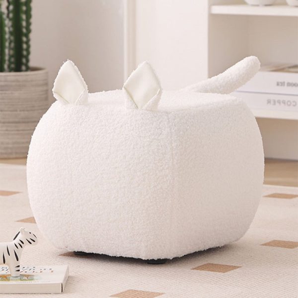 Contemporary Creative Cute Cartoon Kids Animal Oval Teddy Velvet Chair For Living Room - Image 19