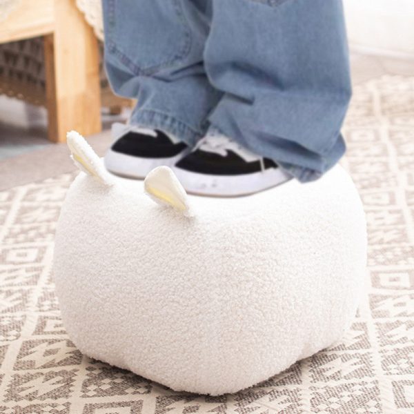 Contemporary Creative Cute Cartoon Kids Animal Oval Teddy Velvet Chair For Living Room - Image 9
