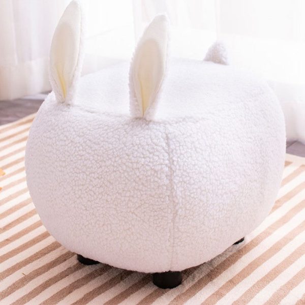Contemporary Creative Cute Cartoon Kids Animal Oval Teddy Velvet Chair For Living Room - Image 13
