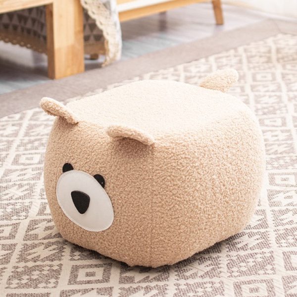 Contemporary Creative Cute Cartoon Kids Animal Oval Teddy Velvet Chair For Living Room - Image 16