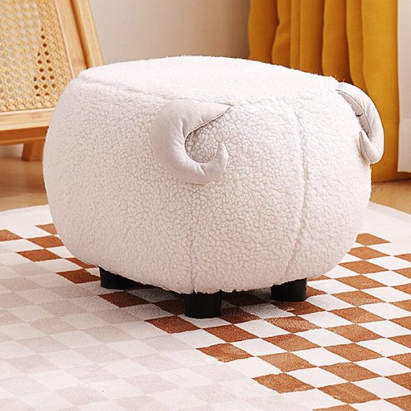 Contemporary Creative Cute Cartoon Kids Animal Oval Teddy Velvet Chair For Living Room - Image 15