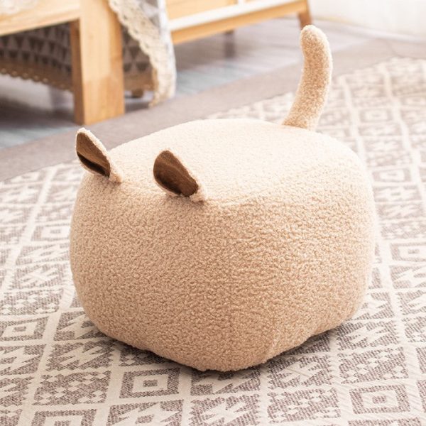 Contemporary Creative Cute Cartoon Kids Animal Oval Teddy Velvet Chair For Living Room - Image 14