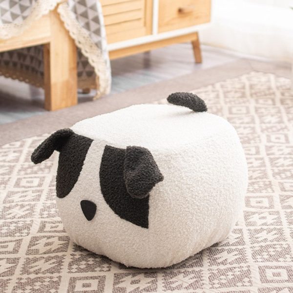Contemporary Creative Cute Cartoon Kids Animal Oval Teddy Velvet Chair For Living Room - Image 17
