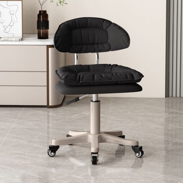 Modern Minimalist Movable Swivel Liftable Rectangle Square Metal PU Leather Nylon Cosmetic Chair Desk Chair Backrest For Home Office - Image 12