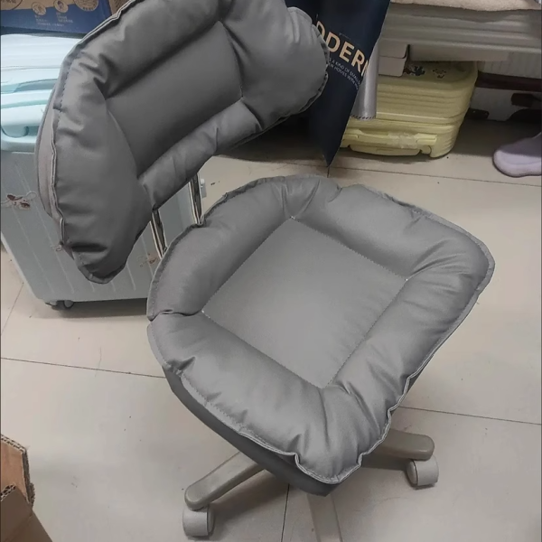 Modern Minimalist Movable Swivel Liftable Rectangle Square Metal PU Leather Nylon Cosmetic Chair Desk Chair Backrest For Home Office - Image 30