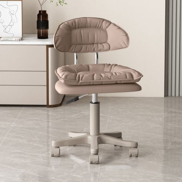 Modern Minimalist Movable Swivel Liftable Rectangle Square Metal PU Leather Nylon Cosmetic Chair Desk Chair Backrest For Home Office - Image 20