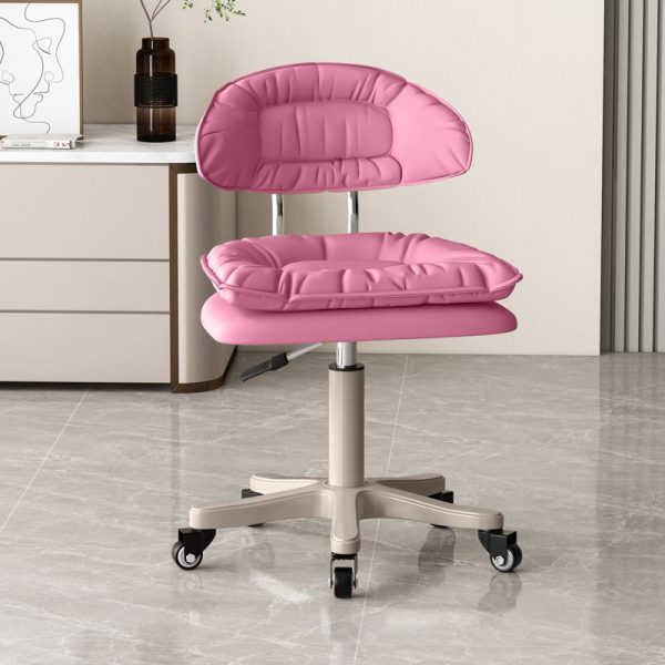 Modern Minimalist Movable Swivel Liftable Rectangle Square Metal PU Leather Nylon Cosmetic Chair Desk Chair Backrest For Home Office - Image 21