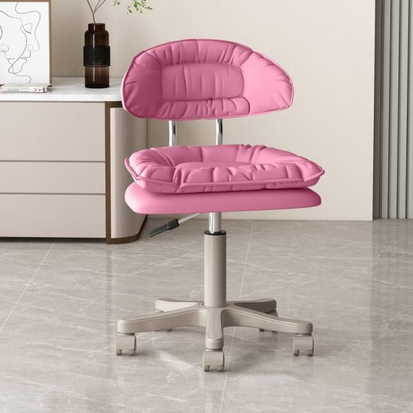 Modern Minimalist Movable Swivel Liftable Rectangle Square Metal PU Leather Nylon Cosmetic Chair Desk Chair Backrest For Home Office - Image 22