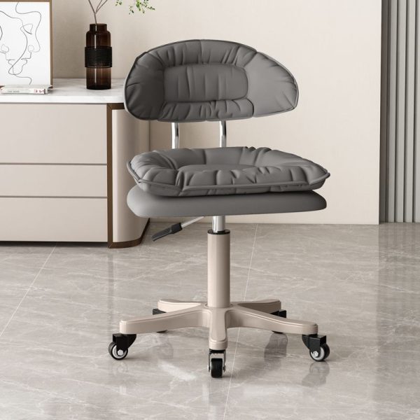 Modern Minimalist Movable Swivel Liftable Rectangle Square Metal PU Leather Nylon Cosmetic Chair Desk Chair Backrest For Home Office - Image 23