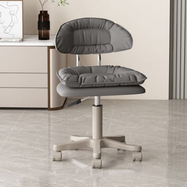 Modern Minimalist Movable Swivel Liftable Rectangle Square Metal PU Leather Nylon Cosmetic Chair Desk Chair Backrest For Home Office - Image 24