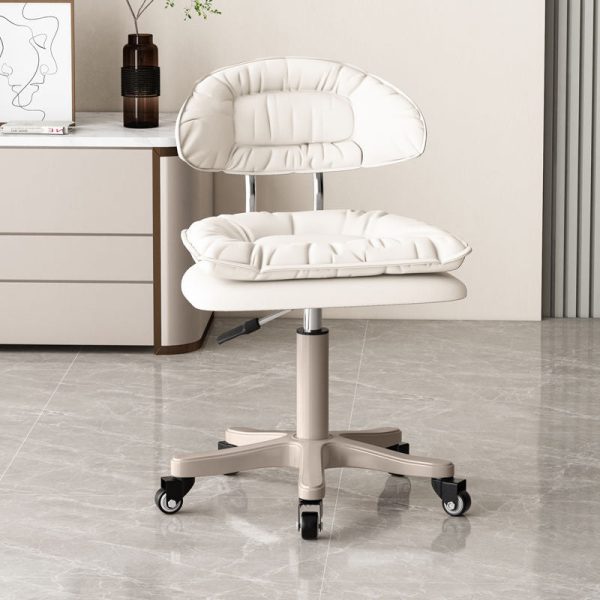Modern Minimalist Movable Swivel Liftable Rectangle Square Metal PU Leather Nylon Cosmetic Chair Desk Chair Backrest For Home Office - Image 28
