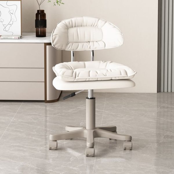 Modern Minimalist Movable Swivel Liftable Rectangle Square Metal PU Leather Nylon Cosmetic Chair Desk Chair Backrest For Home Office - Image 29